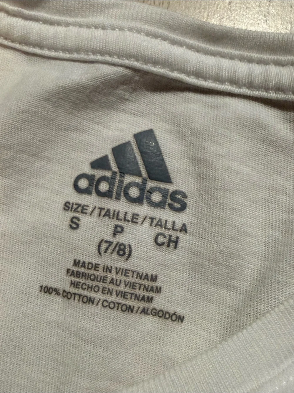 adidas Girls 7/8 White Sports Peace Graphic Short‎ Sleeve Tee